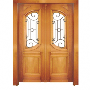 Porta DUPLA madeira maciça c/ grade
