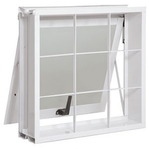 Janela Maxim-ar 60x60 Grade Quadriculada AÇO BRANCO