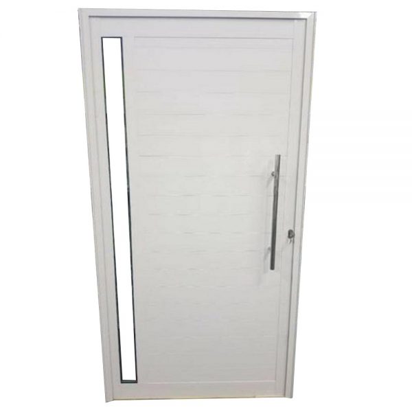 Porta Lambril de Aluminio Branco 1,00x2,10 com Puxador e Visor