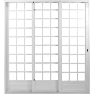 Porta correr aço 3 folhas 210x150