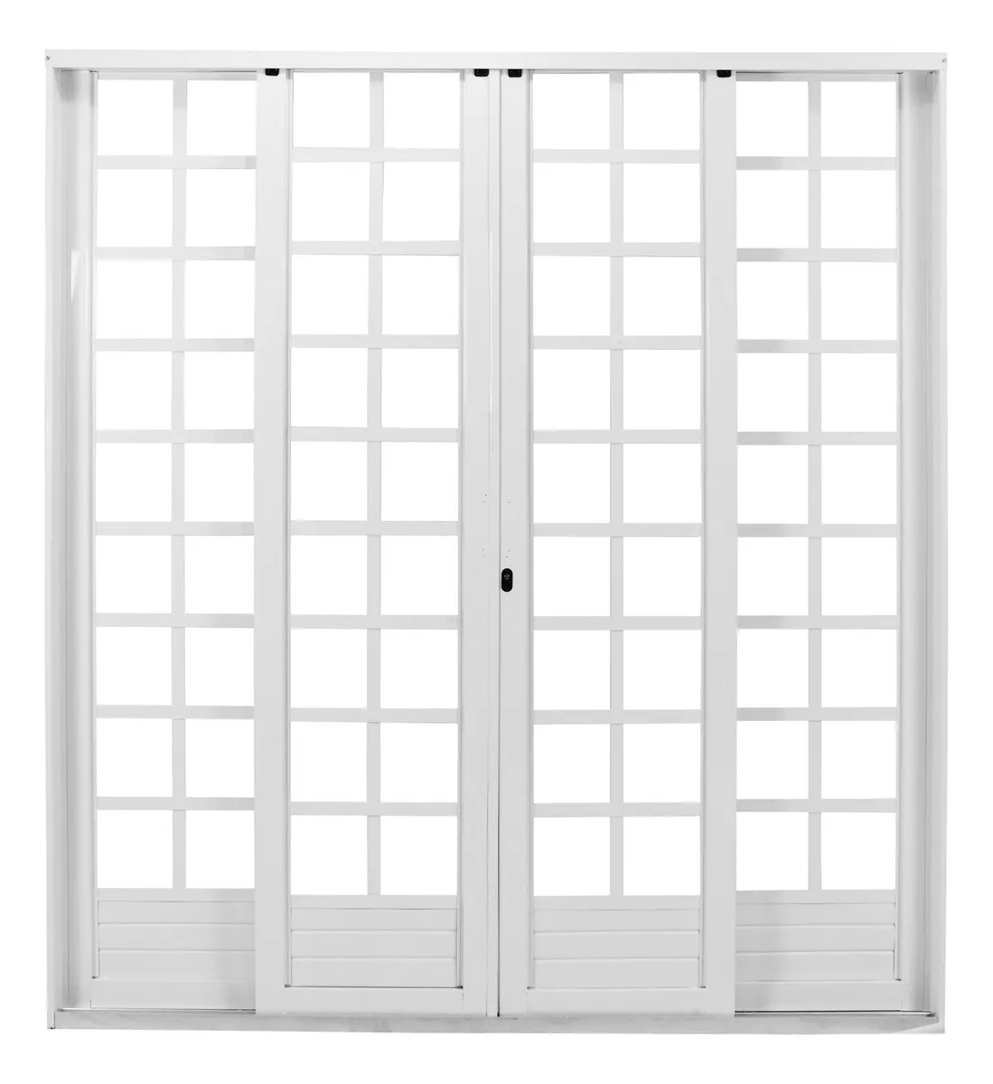 Porta De Aço Abertura Central De Correr 4 Folhas 215x200cm Branco